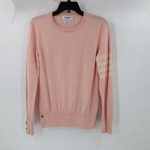 Thom Browne Sweater men 2 milano Crew Neck Cotton Knit Long Sleeve Striped pink
